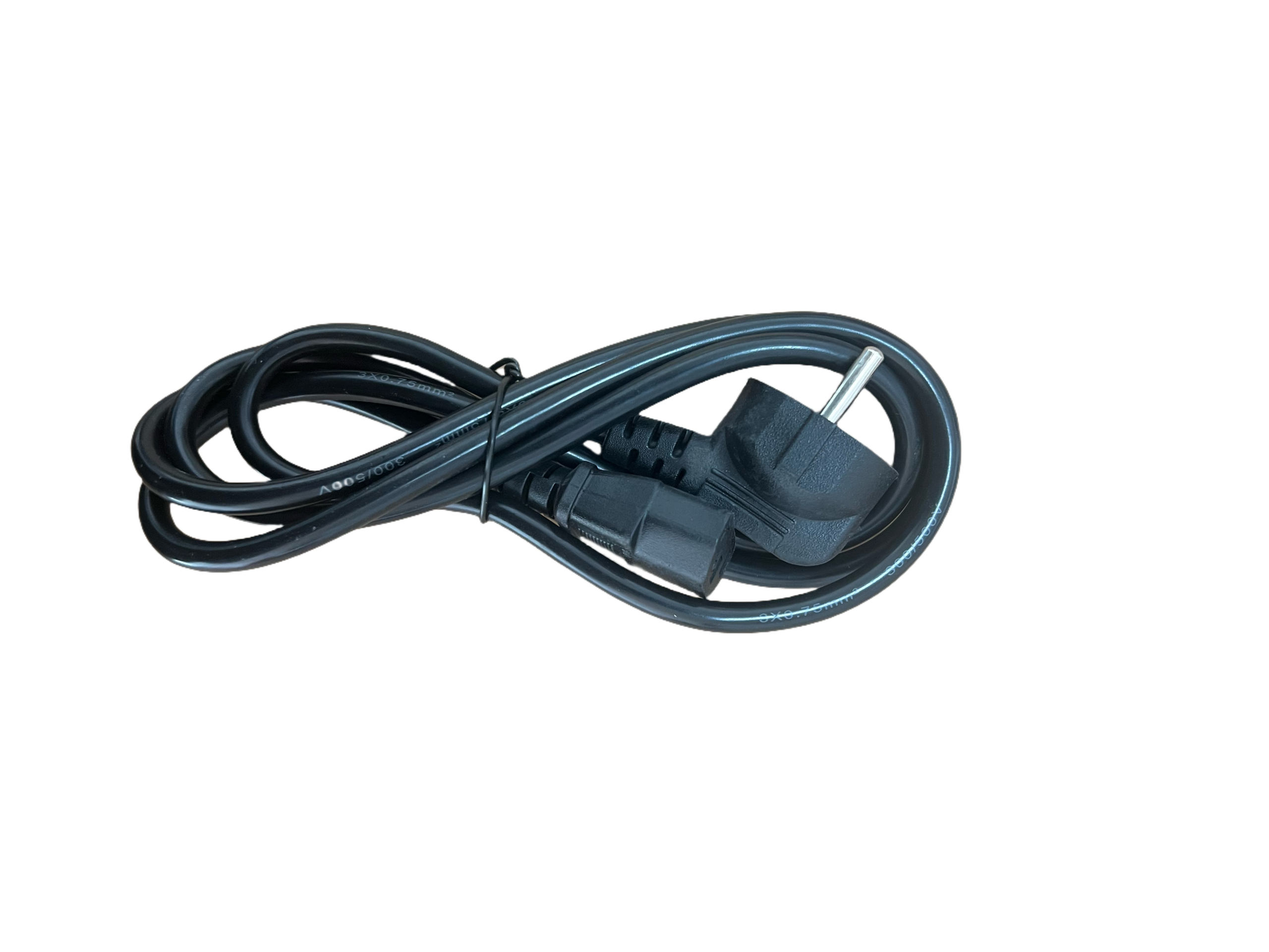 Power cable cord for PC EU type, black,L=1.5M(0.75mm2)