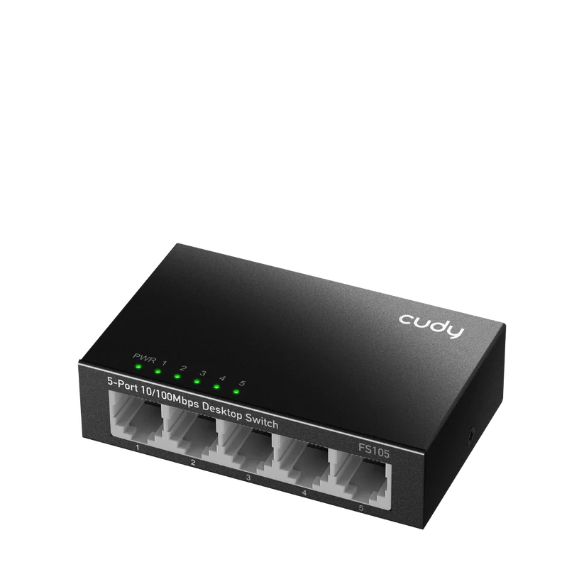 5-портен 10/100 Mbps метален прекинувач (FS105)