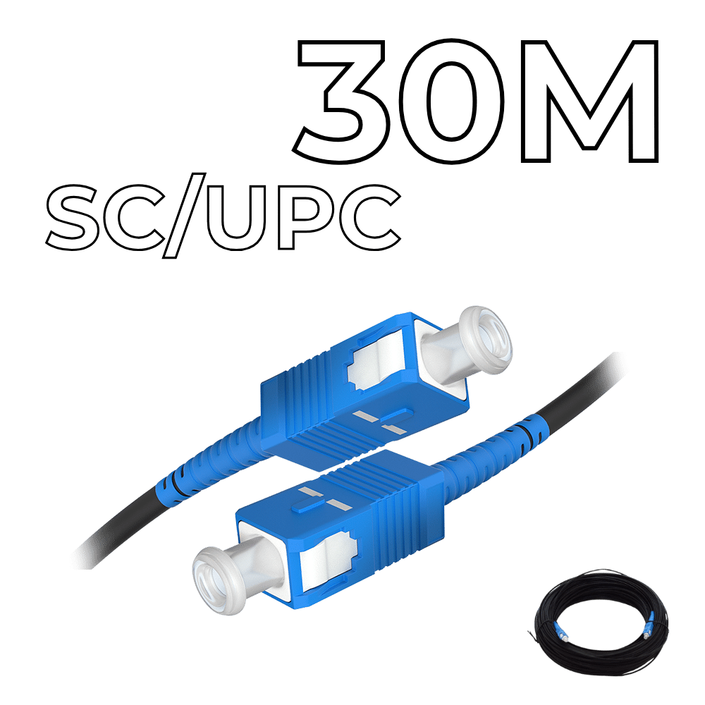 Оптички приклучен кабел (drop cable) со SC/UPC конектори, 30 m