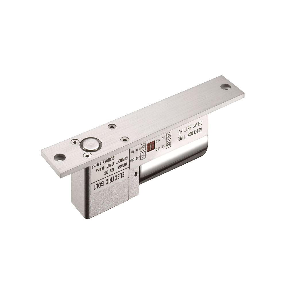 Електрична брава со клип (deadbolt) на 12V DC, со 5 жици, тајмер и сигнал за повратна информација.